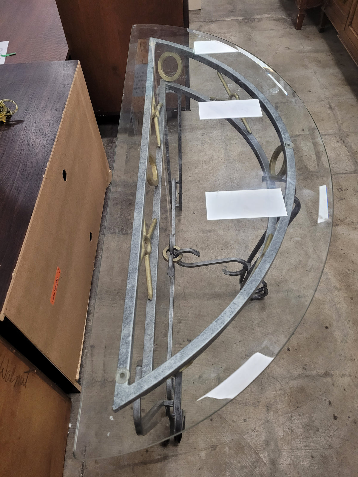 Demi-Lune Glass Top Table