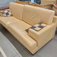 90"W Modern Leather Love Seat