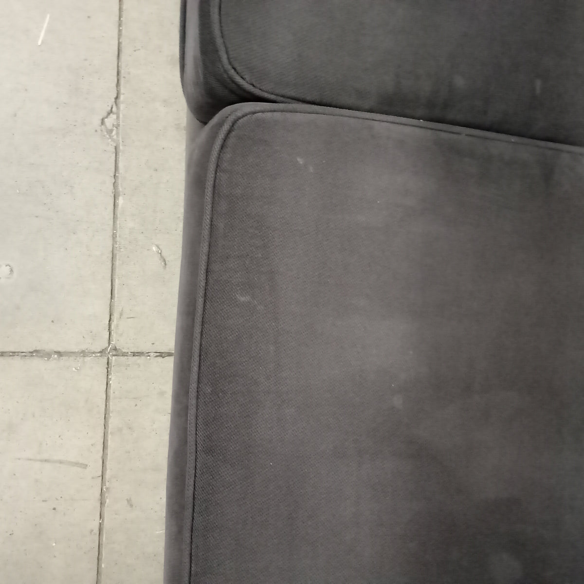 79"W Gray Fabric 3-Seat Sofa
