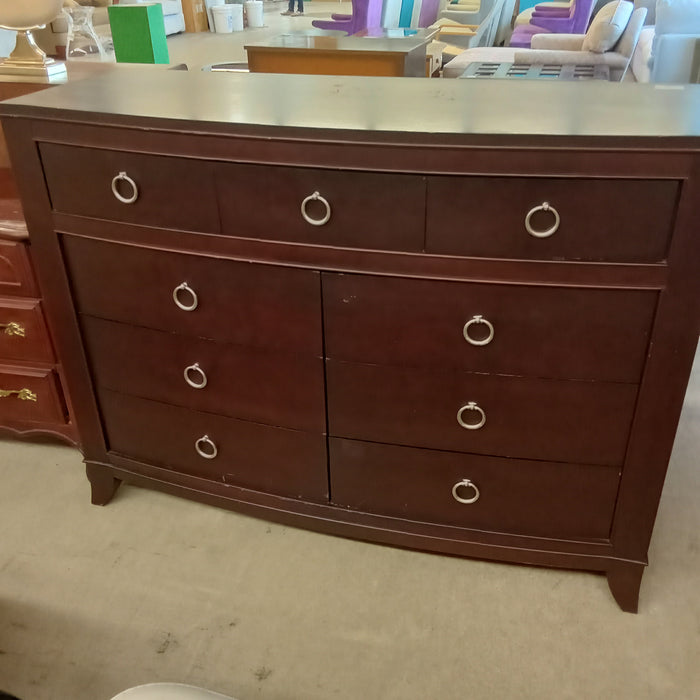 57.5"W 9-Drawer Dresser in Dark Wood