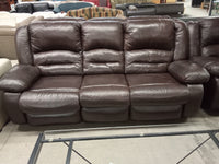89"W Brown Leatherette 3-Seater Recliner Sofa 1