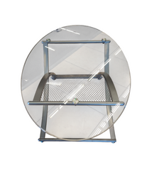 Glass Coffee Table with Grid Frame