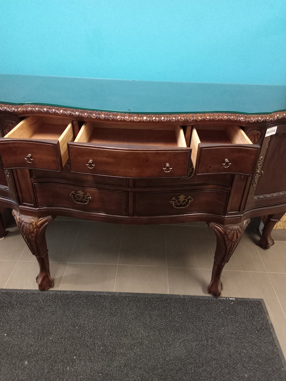 71"W Carved Sideboard in Solid Wood