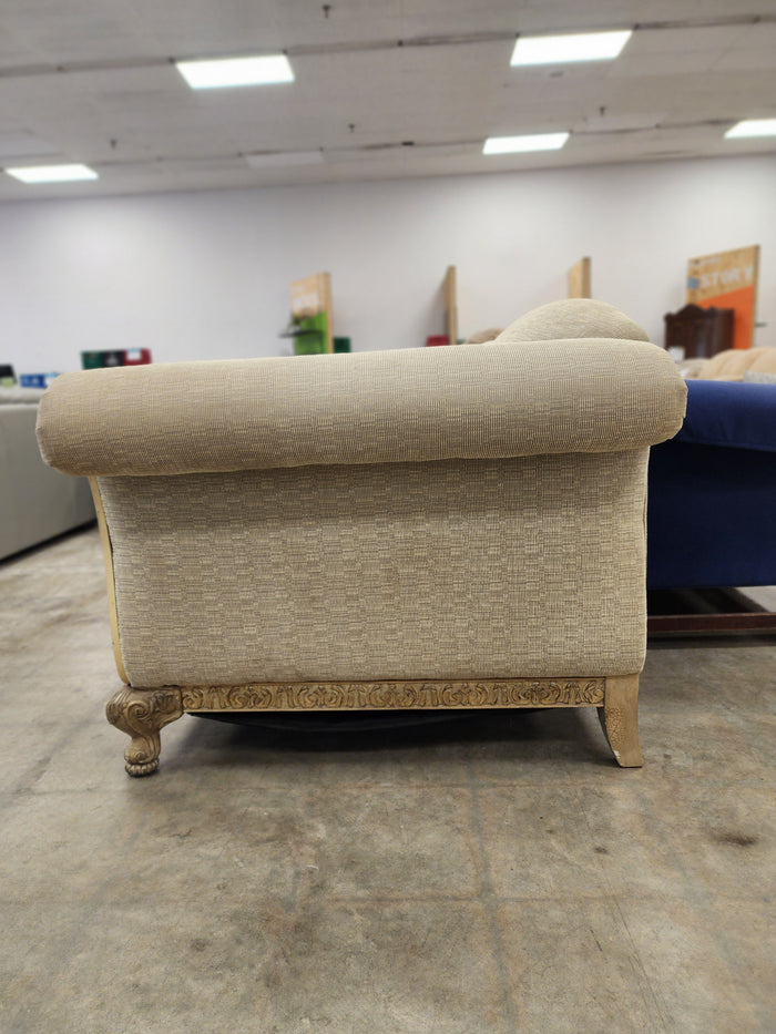 Beige Classic Curved Upholstered Sofa