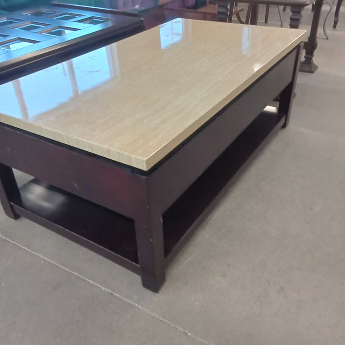 48"W Coffee Table with Marble Top