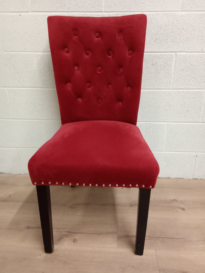 19"W Accent Chair in Red Velour