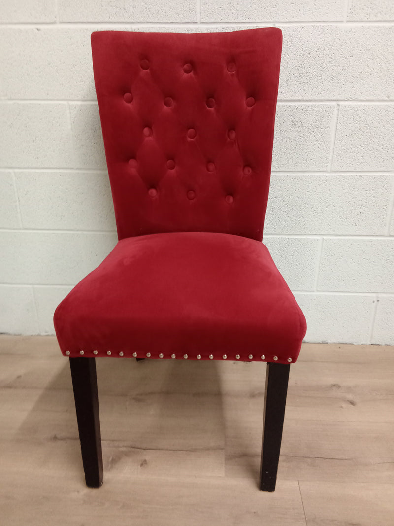 19"W Accent Chair in Red Velour