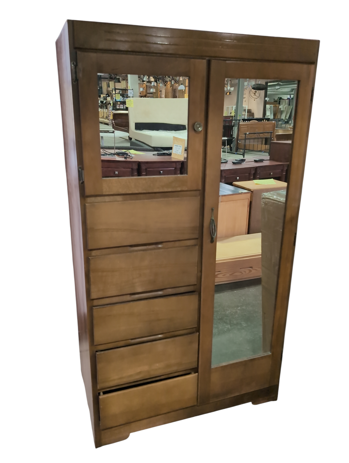 Wooden Dresser w/ Mirrors