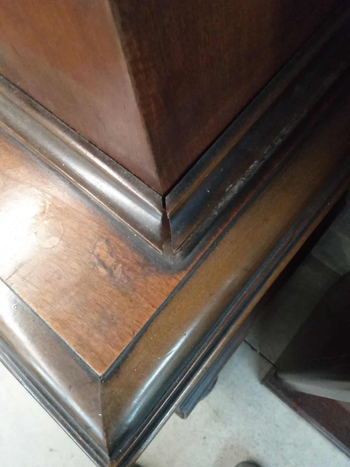 47"W Two-Piece Antique Cabinet