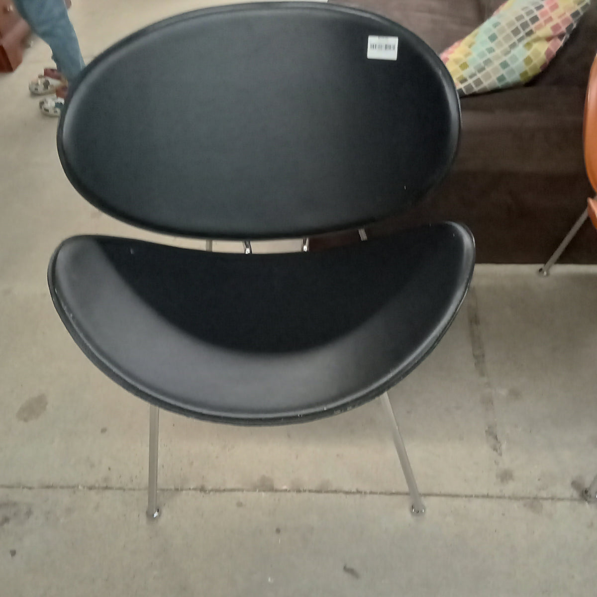 30"W Leather Accent Chair - Black