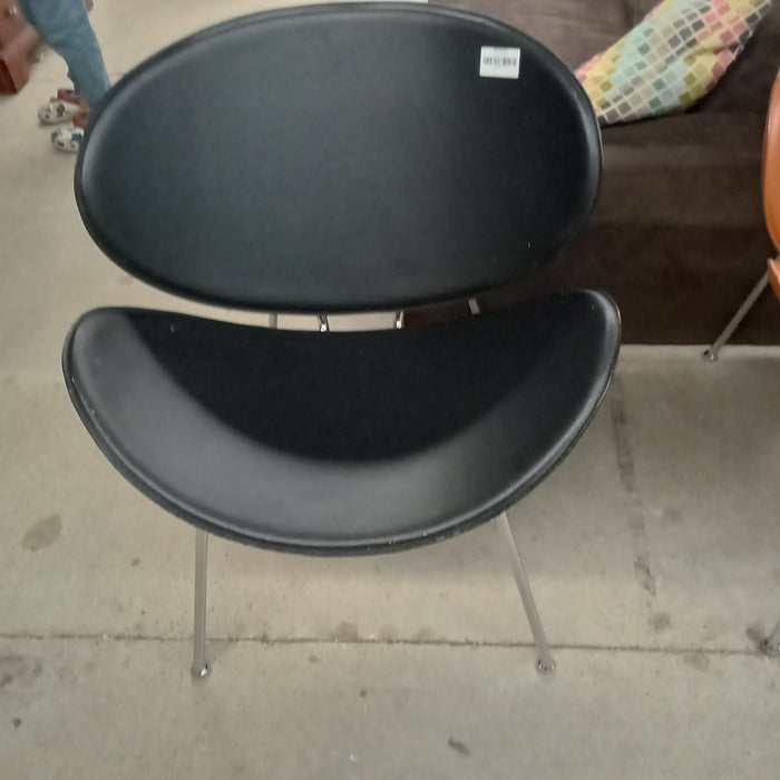 30"W Leather Accent Chair - Black