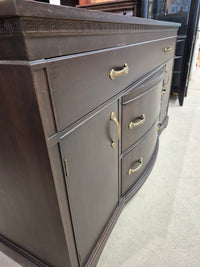Dark Brown Buffet with Bow-Front Drawers