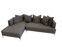 Mallory Graphite Corner Sofa Sectional with Toss Cushions
