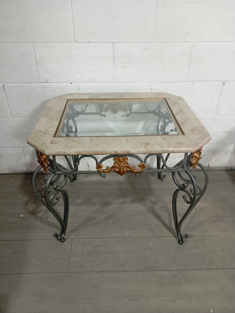 Beautiful Glass & Marble Side Table