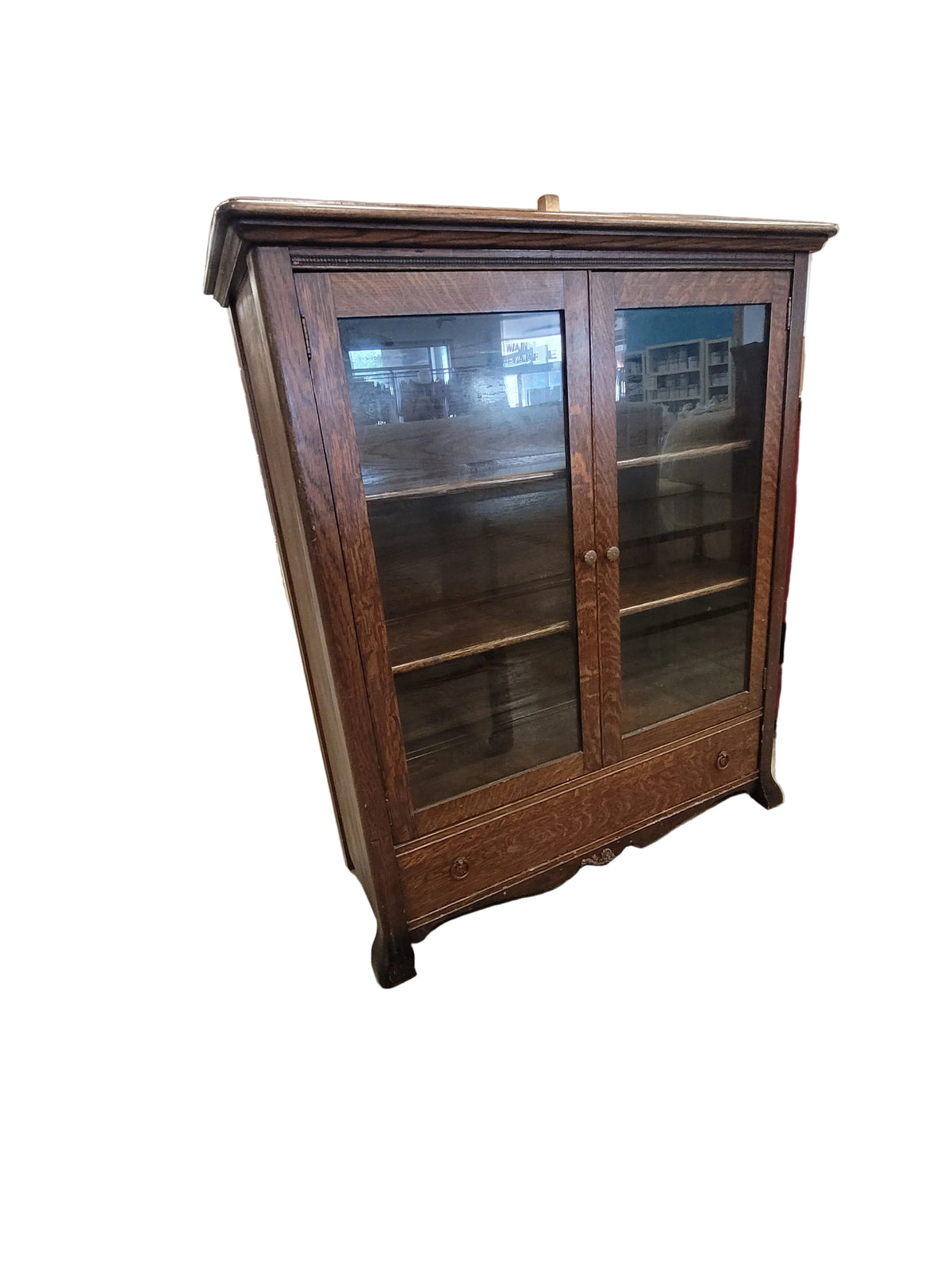 Tiger Oak 2-Door Bookcase