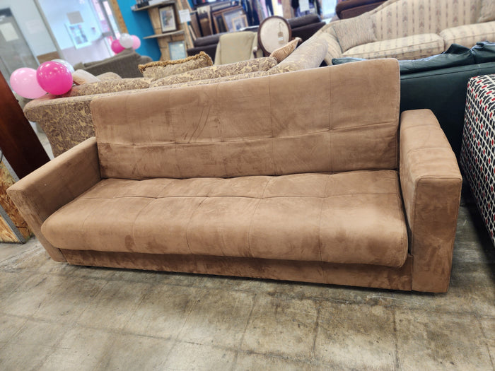 Light Brown Tufted Upholstered Sofa
