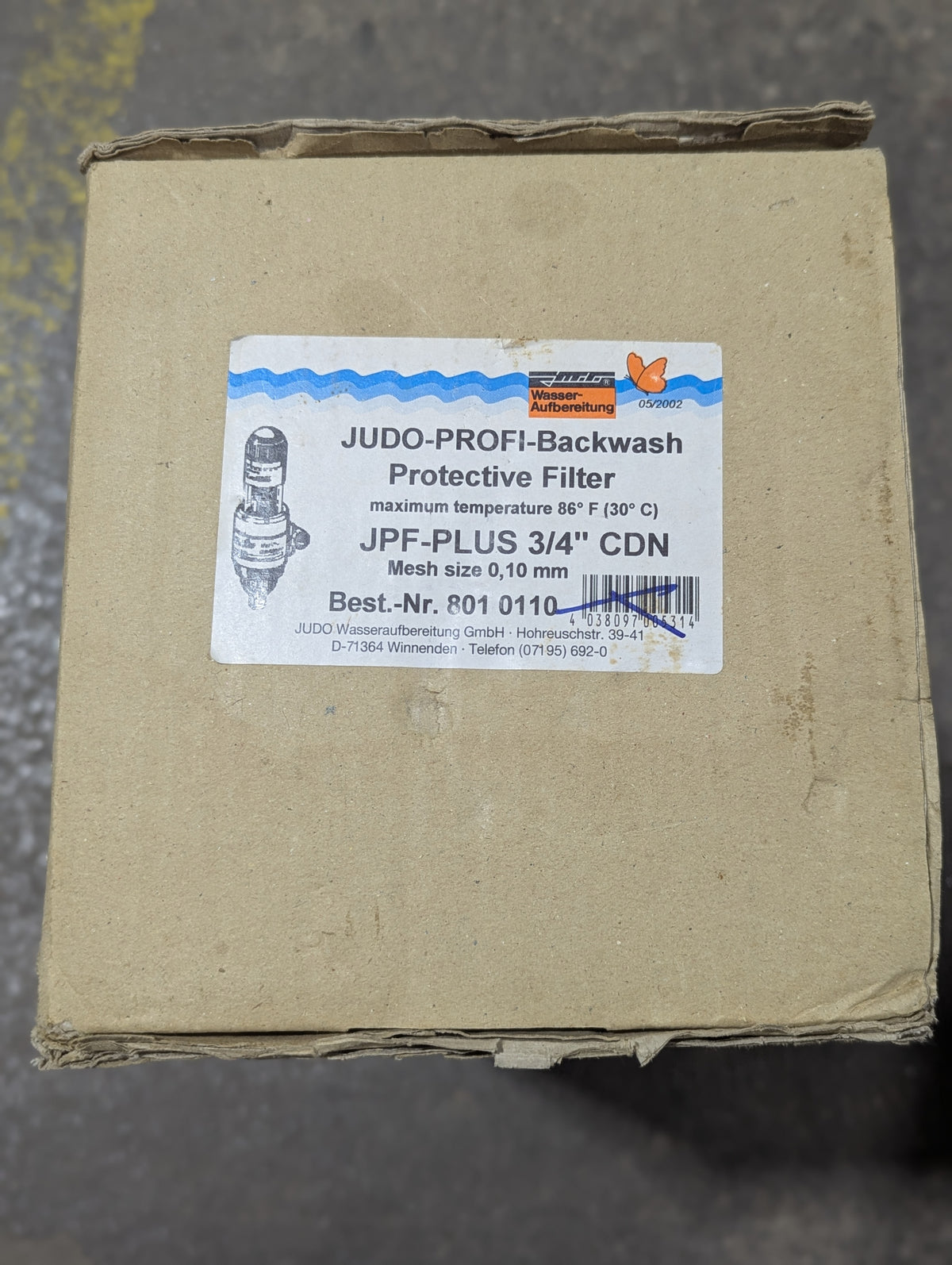 JPF 3/4" Judo Profi Backwash Water Filter
