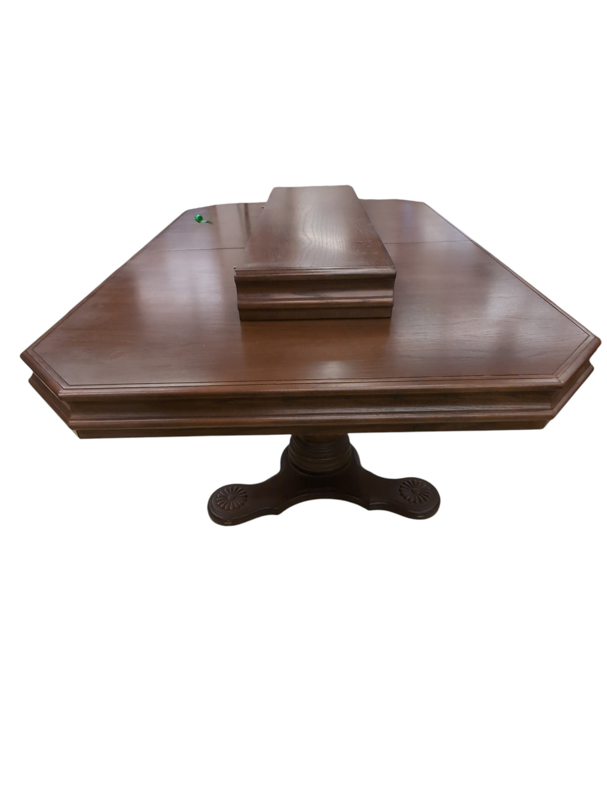 Solid Wood Dining Table W/ Carved Base