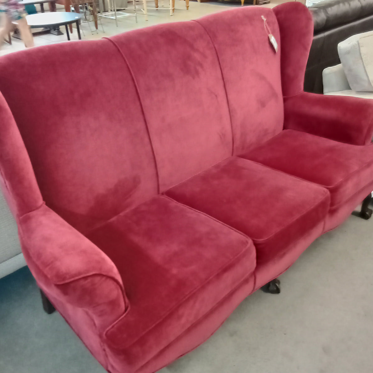 70"W 3-Seat Sofa in Burgundy Fabric