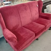70"W 3-Seat Sofa in Burgundy Fabric