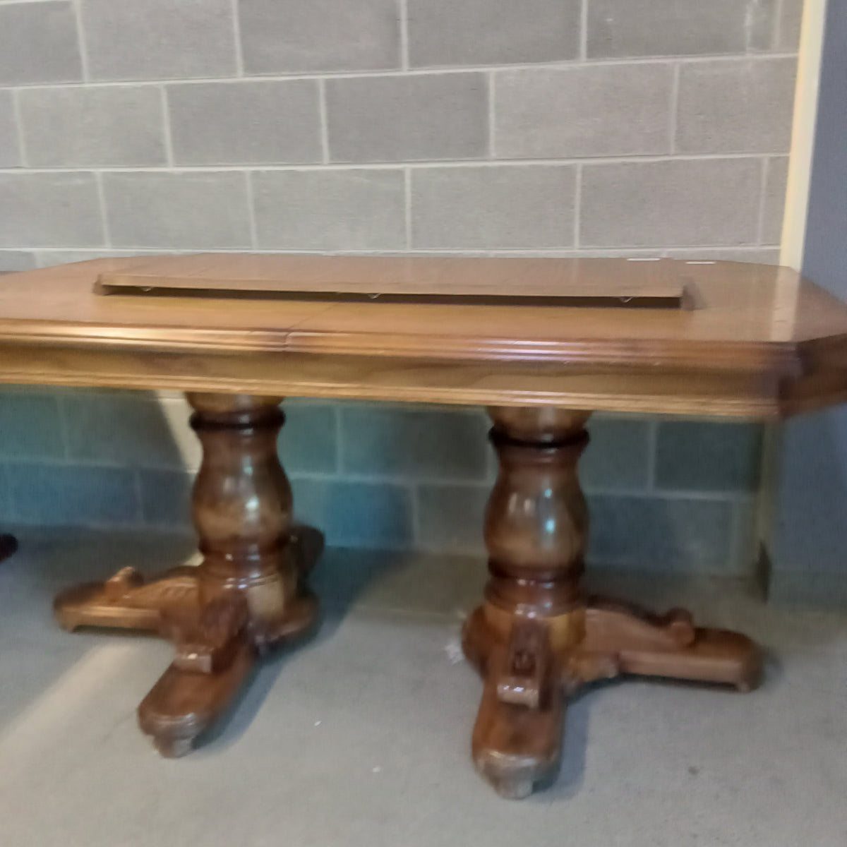 64"W Solid Wood Dining Table with Leaf