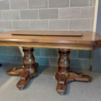 64"W Solid Wood Dining Table with Leaf