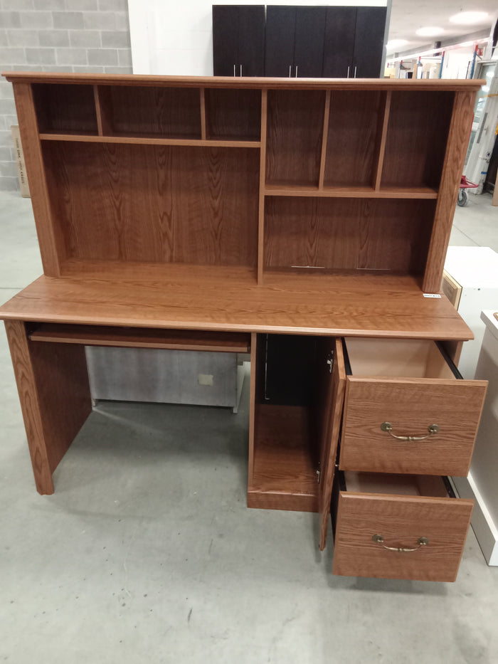 59"W Computer Desk with Shelves