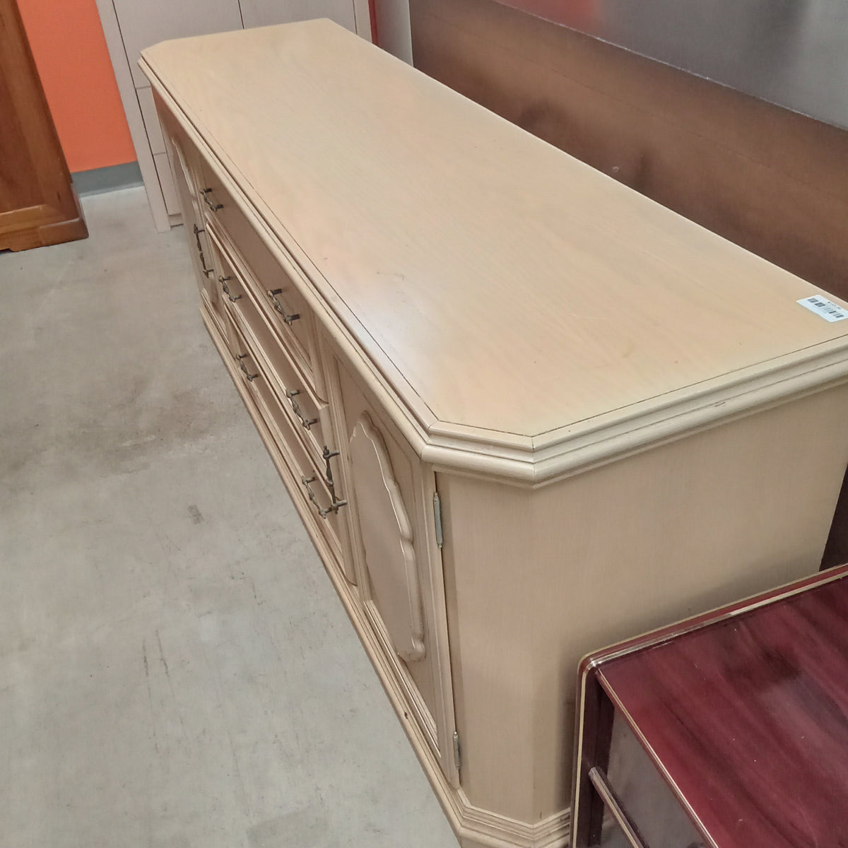 76.5"W Wood 3-Drawer 2-Cupboard Dresser