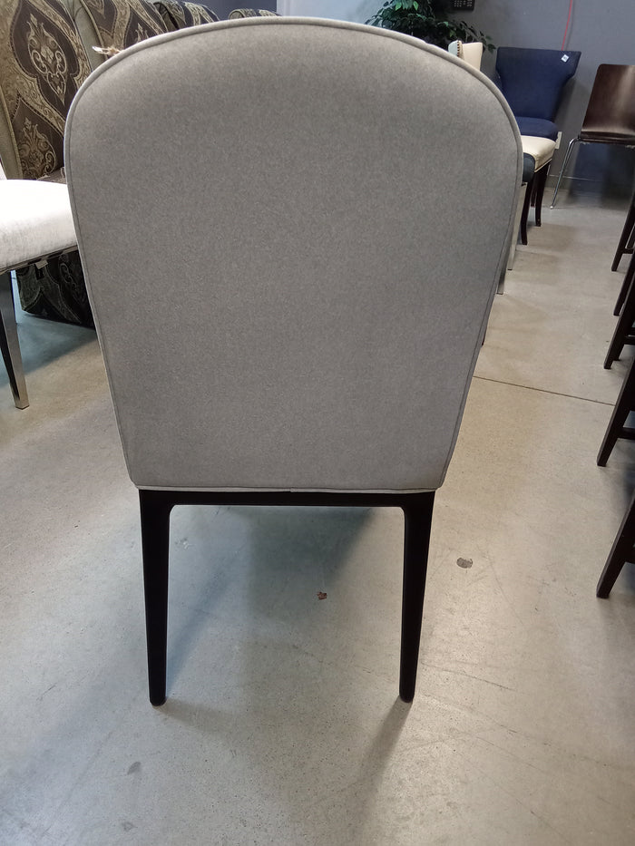 18"W Grey Flannel Style Fabric Chair with Wooden Legs