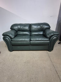 Green Leather love seat Couch