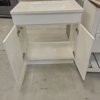 30"W Bathroom Vanity in White with Sink