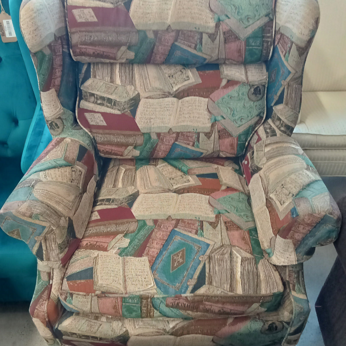 34"W Wingback Armchair and Ottoman