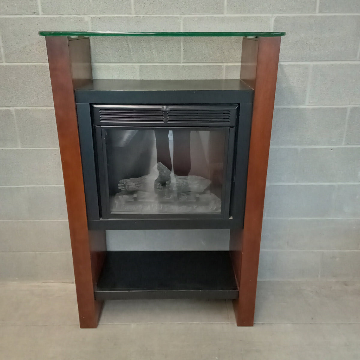 35.5"W Electric Fireplace and Mantle