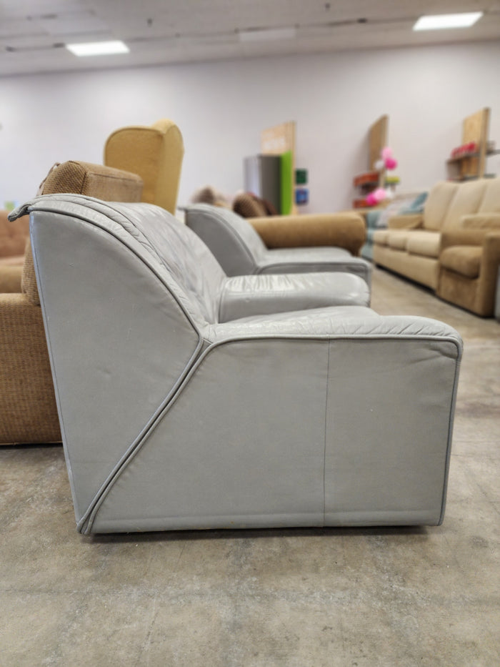 Light Grey Faux Leather Armchair