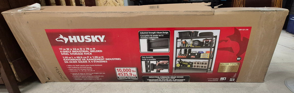 4-Shelf Heavy Duty Industrial Welded Steel Garage Storage Rack Shelving Unit in Black