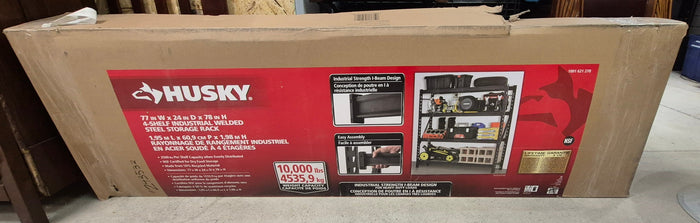 4-Shelf Heavy Duty Industrial Welded Steel Garage Storage Rack Shelving Unit in Black