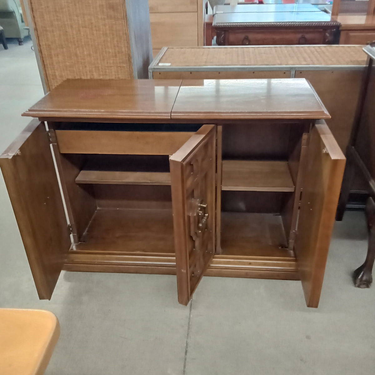 44"W Small Wooden Sideboard