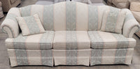Cream And Light Green Striped 3-Seater