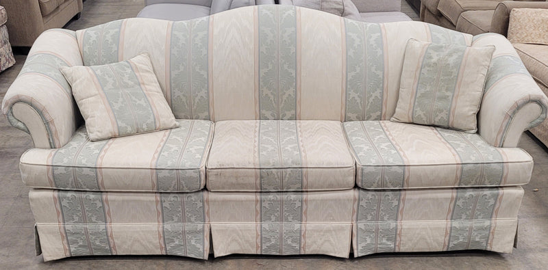 Cream And Light Green Striped 3-Seater