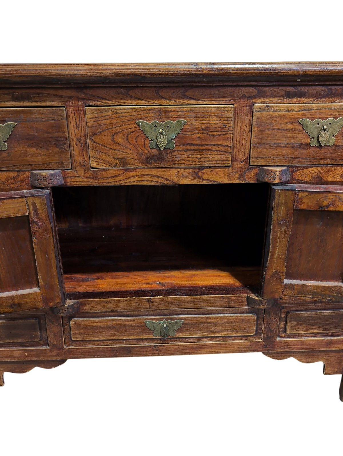 "Papillon" Antique Dresser w/ Brass