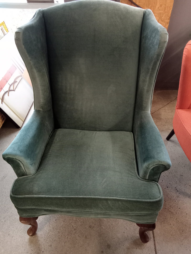 29"W Wing Back Chair in Blue
