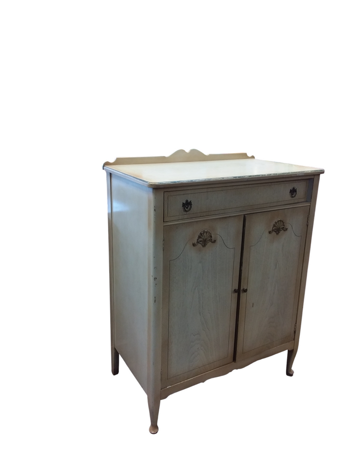 Distressed White Tallboy Dresser