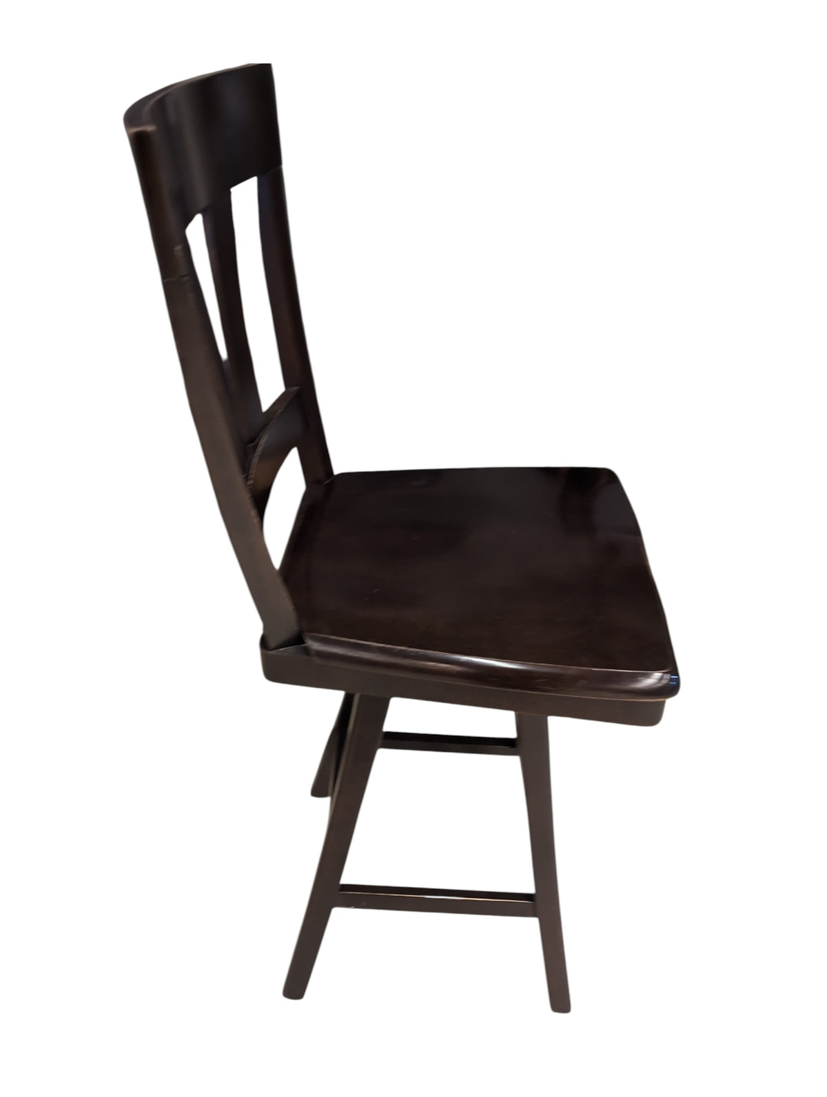 Set of 2 Dark Brown Wooden Stools