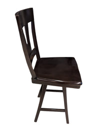 Set of 2 Dark Brown Wooden Stools