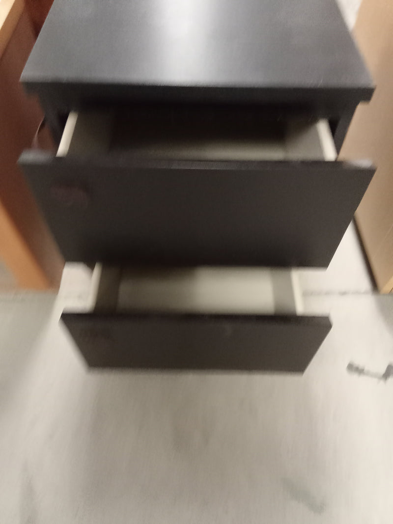 16"W Black Side Table with Two Drawers