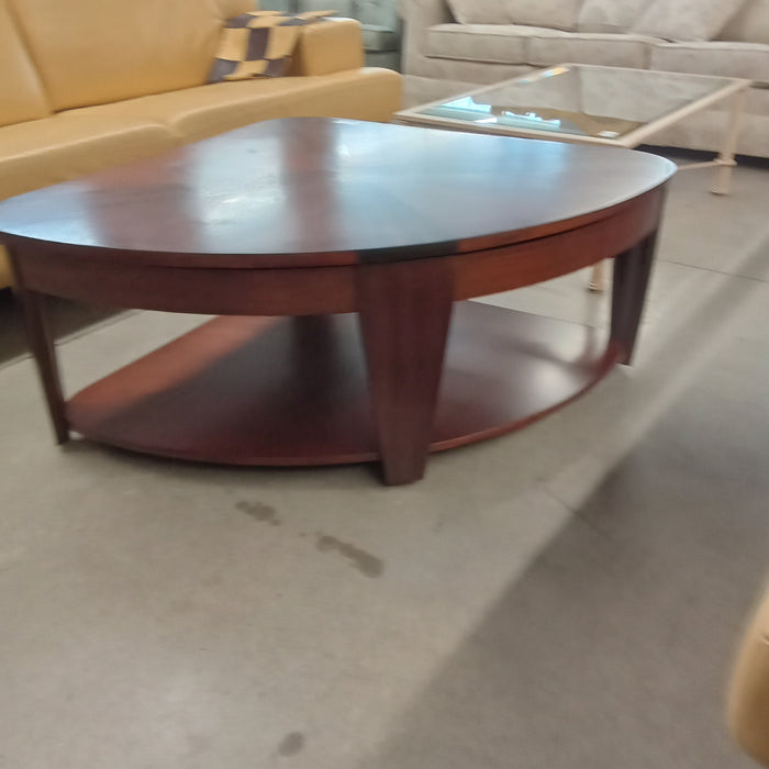 40"W Quarter Round Solid Wood Coffee Table