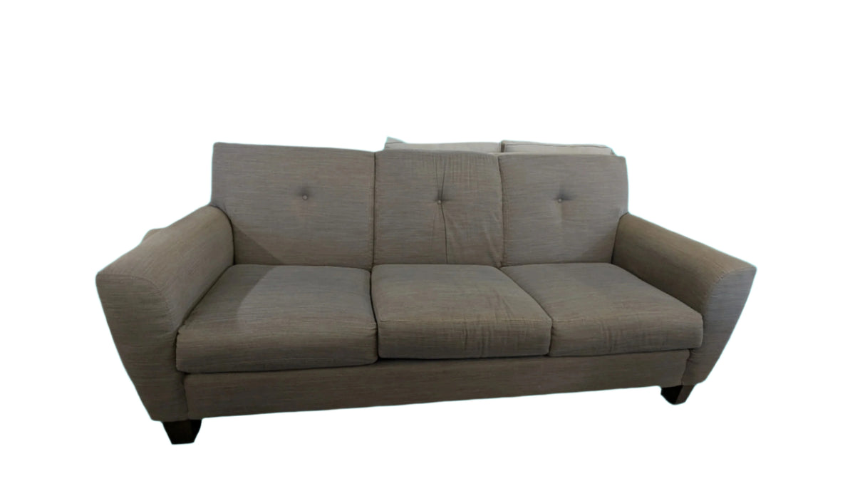 83"W Brown Fabric Sofa
