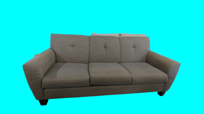 83"W Brown Fabric Sofa