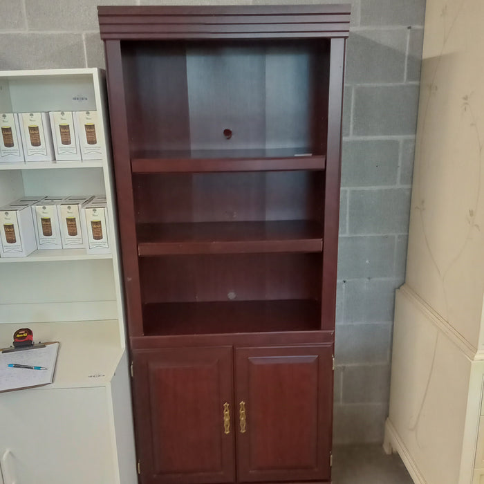 30"W Book Shelf with Lower Cupboard