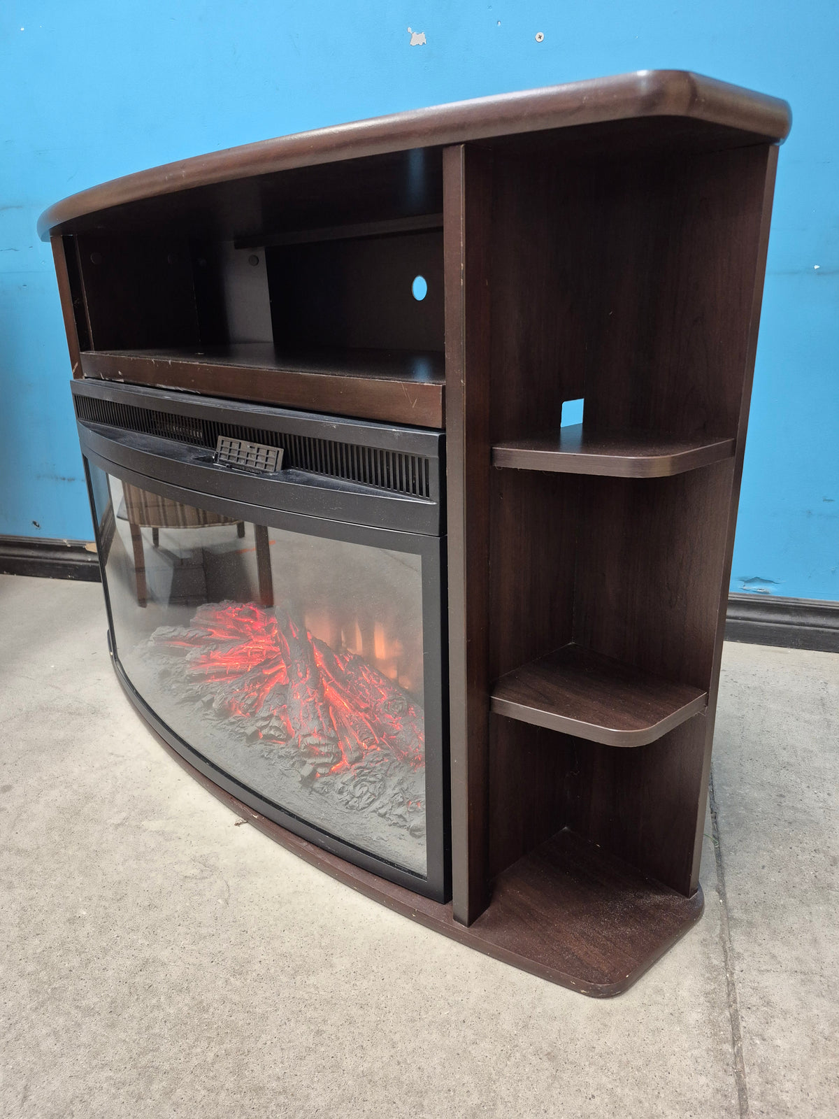 Bow Front Electric Fireplace Console (no remote)